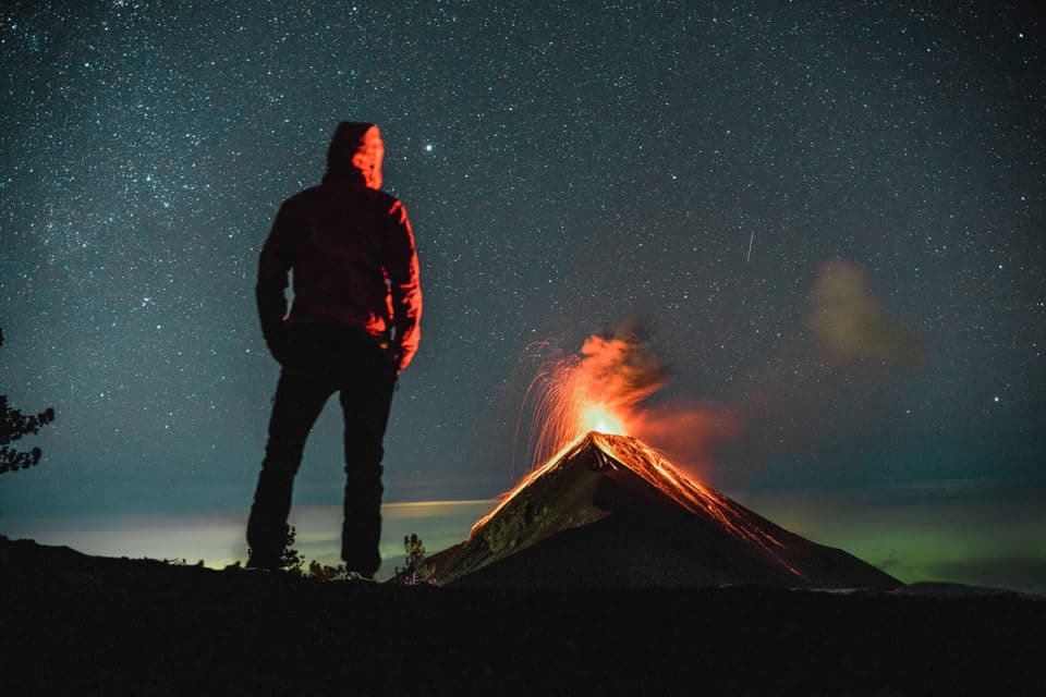 Volcano-Acatenango Erupting