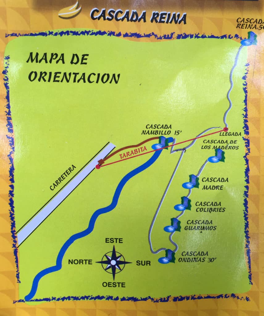 Mindo-Ecuador-map waterfalls