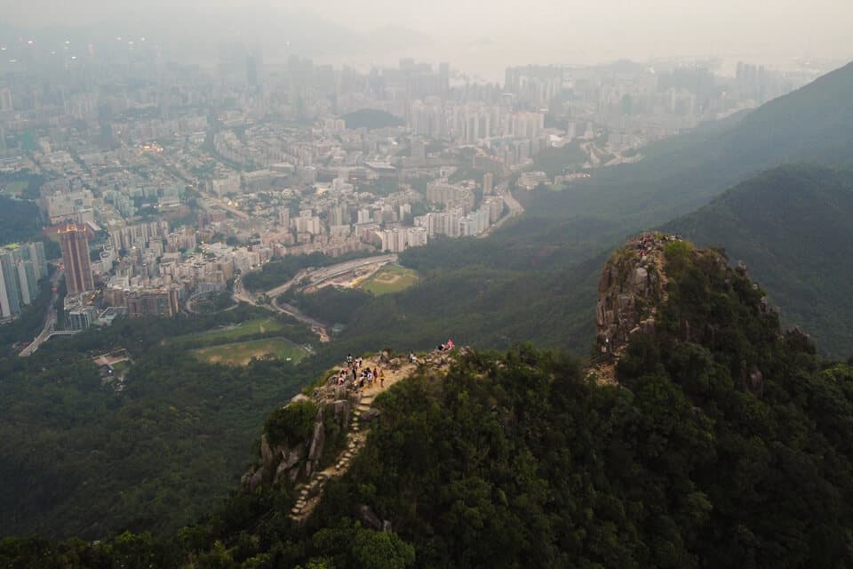 Drone Shot Of Lion Rock Hill