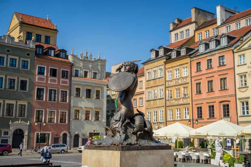 Old Town Market Place Warsaw Mermaid Statue
