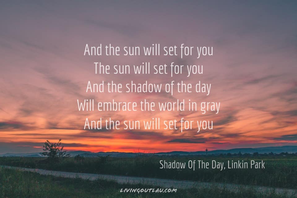 Sunset Quotes With Song Lyrics