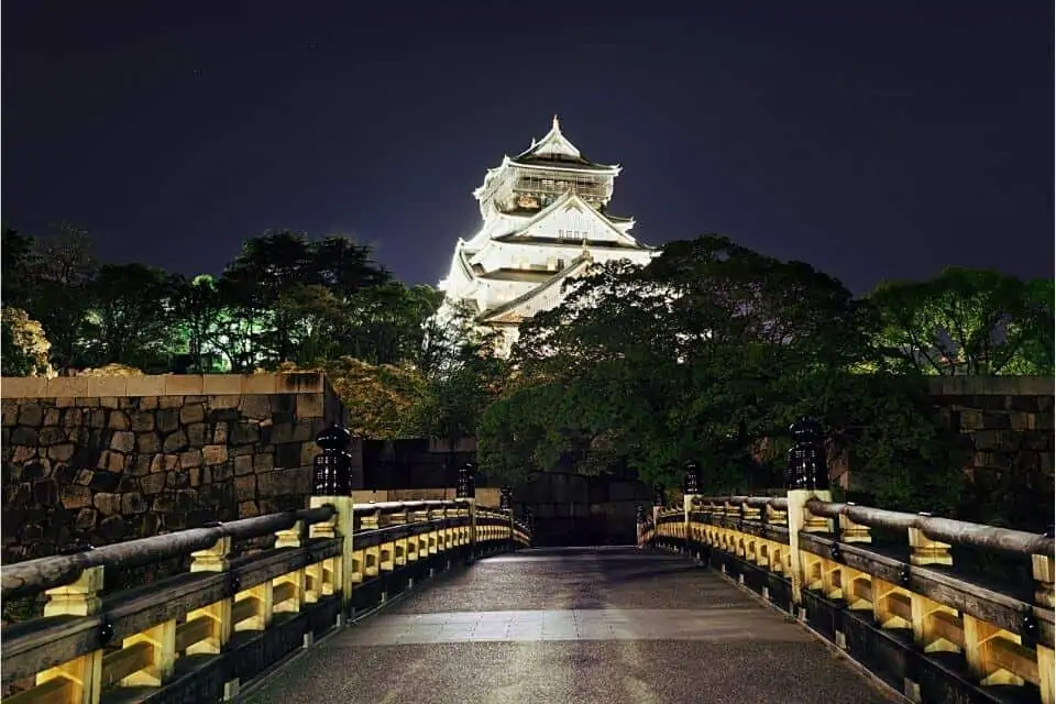 Osaka Castle At Night