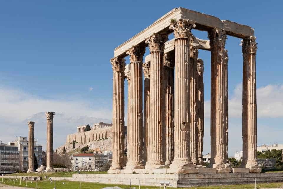 Famous Greek Temple of Olympian Zeus