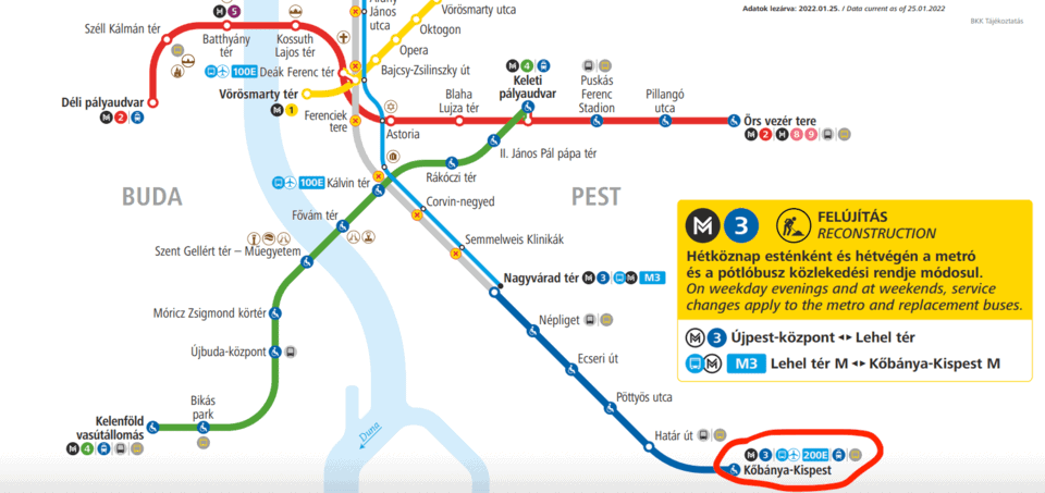 Metro from Budapest to City Center