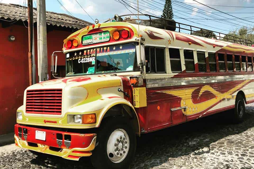 Chicken-Bus-From-Antigua-to-LAke-Atitlan