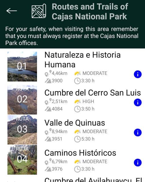 Cajas-National-Park-App