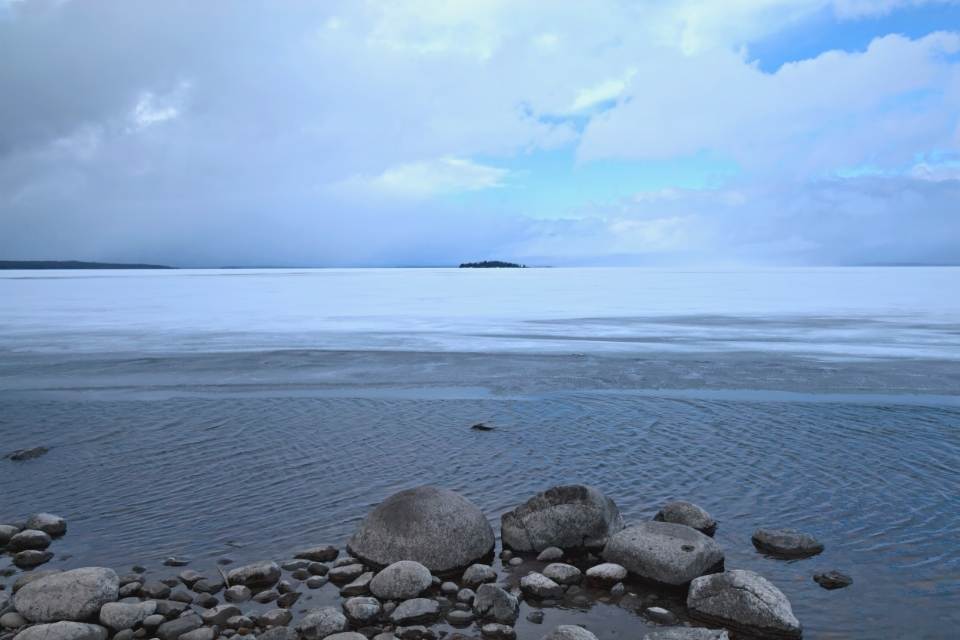 Frozen Yellowstone Lake May