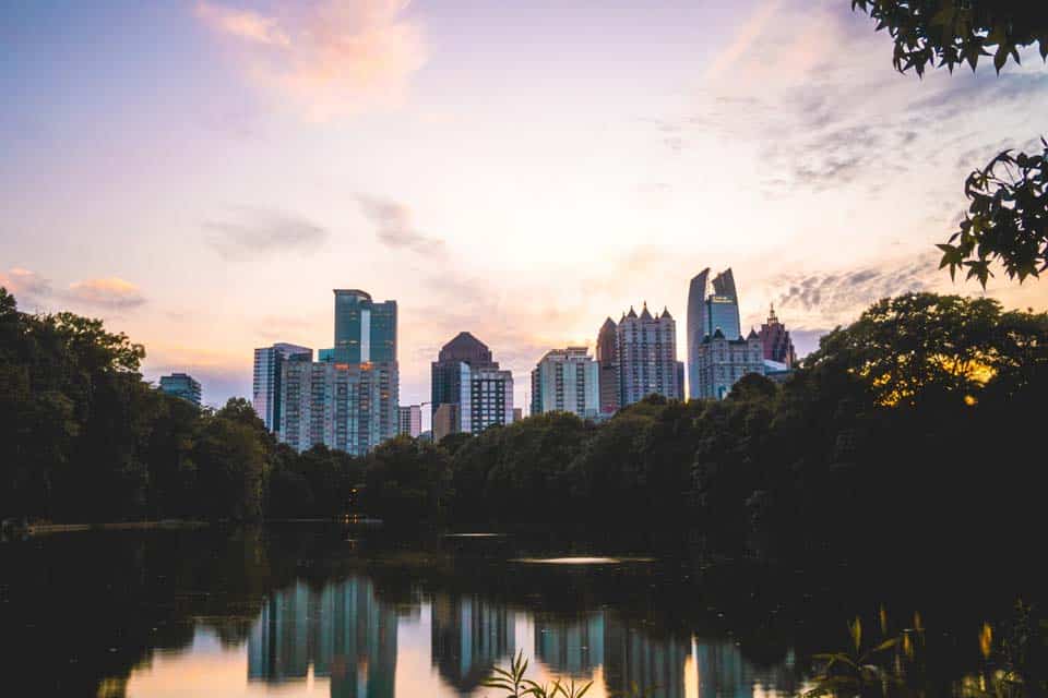 Atlanta-Skyline-With-Lake