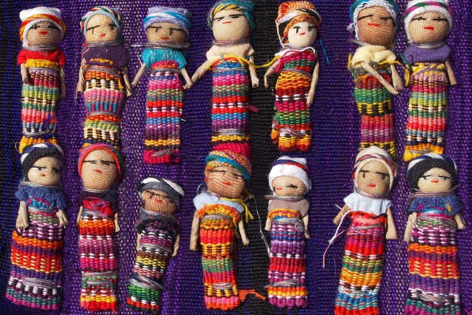 Set of 11 Guatemalan Handmade Worry Doll With a Colourful Crafted Storage  Bag Anxiety Dolls Worry Doll Guatamalan Doll. 