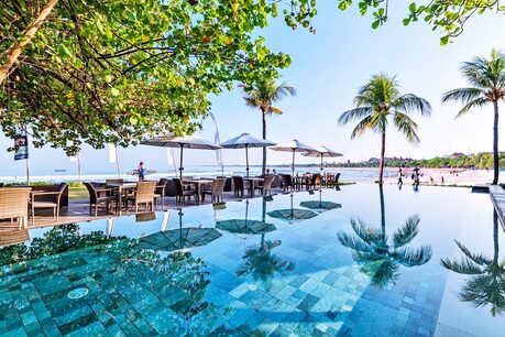 Infinity Pool In Kuta On Beach