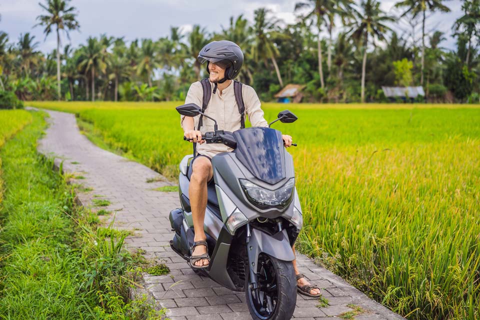 Tourist-On-Scooter-In-Bali